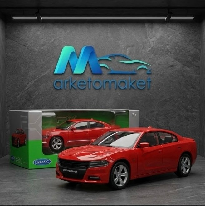 ماکت مینیاتوری Dodge Charger R/T مدل ۲۰۱۶ Welly قرمز رنگ